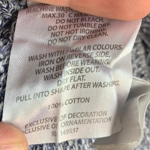 Smog Blue & White Heathered Slim Fit Sweater - Picture 4 of 5